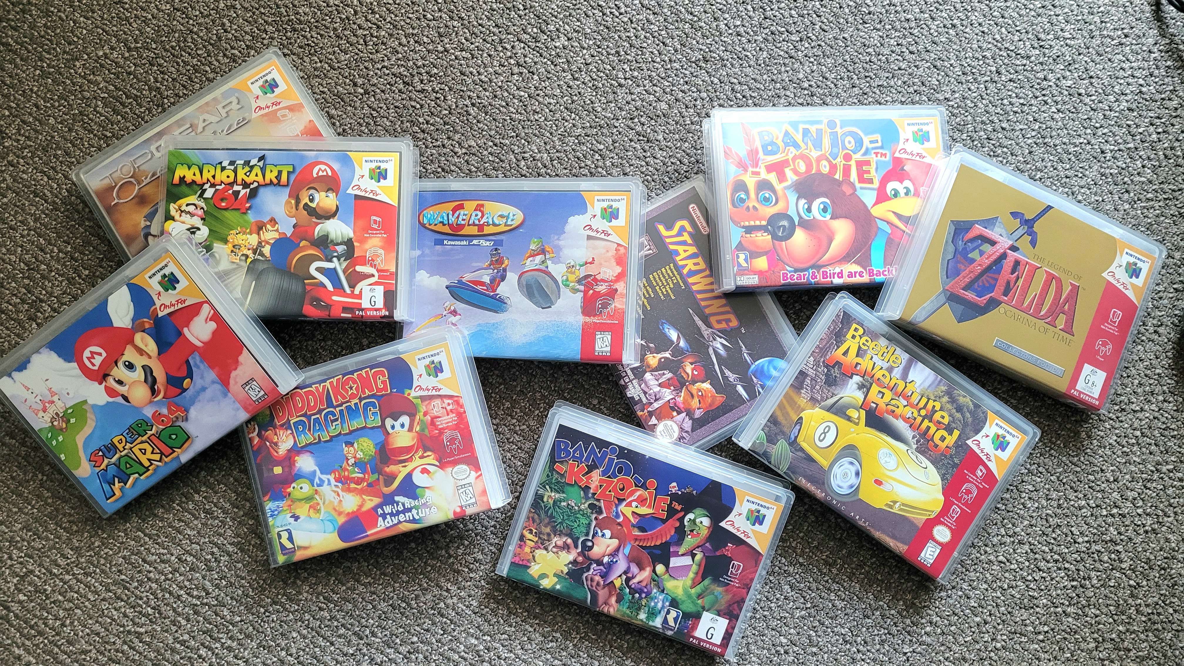 First bunch of N64 cartridges in custom cases. Notice the odd one out?